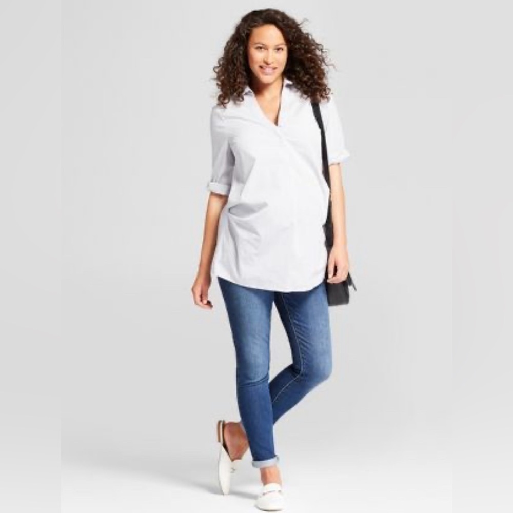 Over Belly Maternity Jeggings - Isabel Maternity Ingrid & Isabel Dark Wash - 8 - Picture 3 of 15